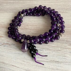 Amethyst | Tranquility | Zen Style Mala Necklace | Prayer Beads